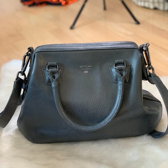 NWOT Matt & Nat Malone Doctor Handbag Satchel - Grey - Picture 7 of 12